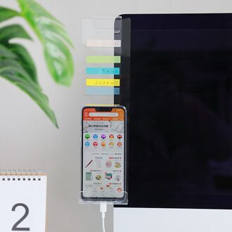 Creatieve Acryl Monitor Bericht Memo Board Voor Sticky Note Transparant Naam Card Phone Holder Desktop Plastic Houder Briefpapier links
