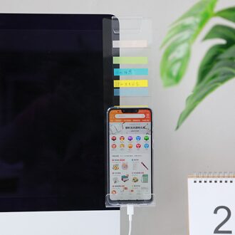 Creatieve Acryl Monitor Bericht Memo Board Voor Sticky Note Transparant Naam Card Phone Holder Desktop Plastic Houder Briefpapier rechtsaf