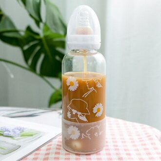 Creatieve Afgestudeerd Volwassen Fles Glas Schattige Kopjes Meisje Student Stro Cup Koreaanse Volwassenen Cup Glas Sap Cup 1