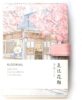 Creatieve Agenda Romantiek Kersenbloesem Notebook Illustratie Grid Handgeschilderde School Dagboek Kantoorbenodigdheden Bestanden-Cherry