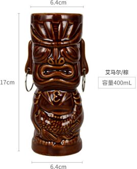 Creatieve Amerikaanse Cocktail Glas Keramische Cup, Creatieve Persoonlijkheid Piraat Cocktail Tiki Cup Bar Speciale Wijn Cup 06