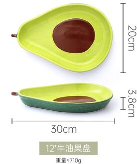 Creatieve Avocado Keramische Platen Leuke Kids Slakom Dessert Gerechten Japanse Stijl Kinderen Ontbijt Diner Platestableware 12 duim