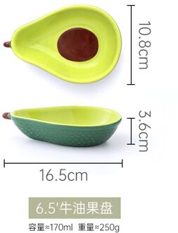 Creatieve Avocado Keramische Platen Leuke Kids Slakom Dessert Gerechten Japanse Stijl Kinderen Ontbijt Diner Platestableware 6.5 duim