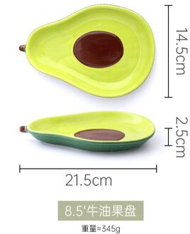 Creatieve Avocado Keramische Platen Leuke Kids Slakom Dessert Gerechten Japanse Stijl Kinderen Ontbijt Diner Platestableware 8.5 duim