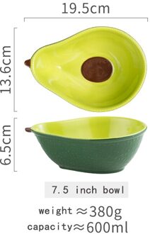 Creatieve Avocado Plaat Keramische Servies Huishoudelijke Gerechten Snack Dessert Fruit Salade Avocado Kom Porselein Servies Sets 7.5 duim bowl
