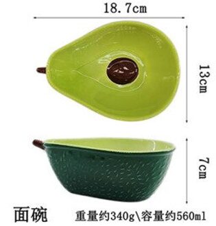 Creatieve Avocado Plaat Leuke Keramische Servies Huishouden Snack Slakom Avocado Gerechten Plaat Dessert Lade Fotografie Props 7.5 inches Bowl