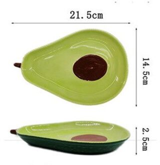 Creatieve Avocado Plaat Leuke Keramische Servies Huishouden Snack Slakom Avocado Gerechten Plaat Dessert Lade Fotografie Props 8.5 inches Plate