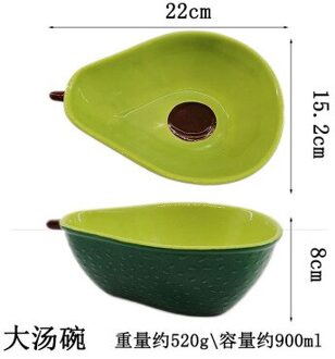 Creatieve Avocado Plaat Leuke Keramische Servies Huishouden Snack Slakom Avocado Gerechten Plaat Dessert Lade Fotografie Props 9 inches Bowl