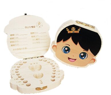 Creatieve Baby Tand Doos Organizer Save Dozen Melk Tanden Organizer Houten Opbergdoos Tand Album Herinneringherinnering Besparen Box BlackHair EnglishBoy