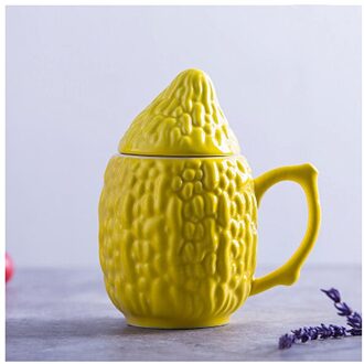 Creatieve Bittere Kalebas Mok Melk Koffiekopje Paar Keramische Mok Thee Cup Koolzuurhoudende Drinken Sap Drinkwear Kantoor Gezondheid Water Cup geel