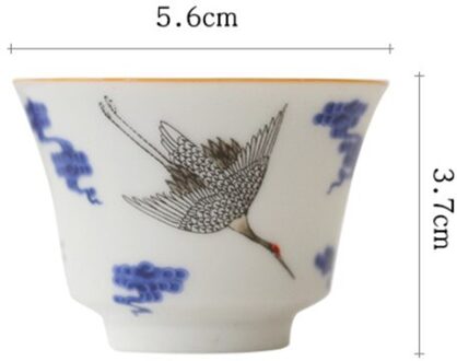 Creatieve Blauw En Wit Porselein Thuis Theekopjes Handgemaakte Gesneden Crane Keramische Kantoor Master Thee Kopjes Chinese Kung Fu Drinkware
