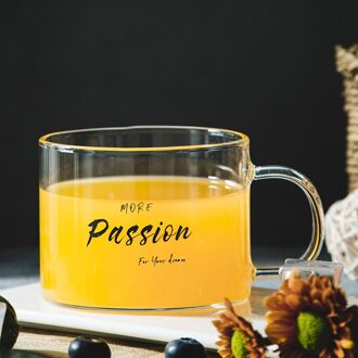 Creatieve Brief Hoge Temperatuur Glazen Beker Grote Met Mok Kantoor Beker Ontbijt Mok Passion