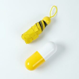Creatieve Capsule Mini Paraplu Vrouwen Folding Pocket Regen Paraplu Vrouwelijke Zonnige Parasol Kleine Paraguas Uv Auto Paraplu geel