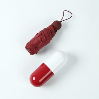 Creatieve Capsule Mini Paraplu Vrouwen Folding Pocket Regen Paraplu Vrouwelijke Zonnige Parasol Kleine Paraguas Uv Auto Paraplu rood