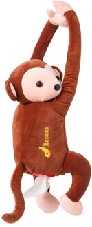 Creatieve Cartoon Aap Home Office Auto Opknoping Papieren Servet Tissue Box Houder Auto Accessoires Bruin