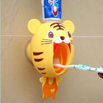 Creatieve Cartoon Automatische Tandpasta Dispenser Wall Mount Stand Badkamer Sets tijger