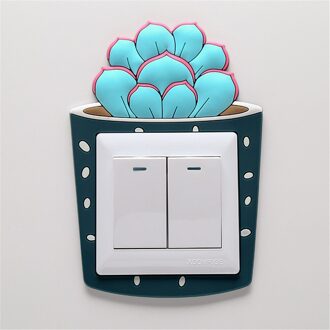 Creatieve Cartoon Cactus Lichtgevende Schakelaar Cover Glow In The Dark Socket Muursticker Schakelaar Decoratieve Lichtgevende Sticker 1