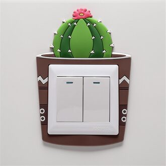 Creatieve Cartoon Cactus Lichtgevende Schakelaar Cover Glow In The Dark Socket Muursticker Schakelaar Decoratieve Lichtgevende Sticker 4