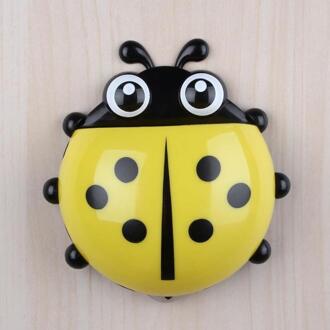 Creatieve Cartoon Draagbare Dier Sucker Ladybird Ontworpen Tandenborstelhouder geel