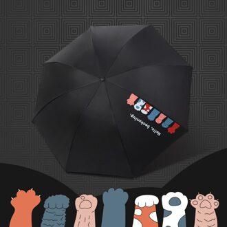 Creatieve Cartoon Kat Klauw Paraplu Opvouwbare Regenachtige Kat Paraplu Voor Vrouwen Meisjes Jongens Uv Mooie Dier Paraplu YD200072 YD200072BK