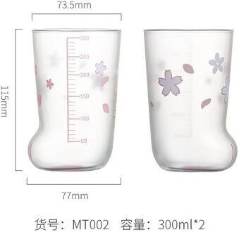 Creatieve Cartoon Met Schaal Sap Kat Poot Water Cup Melk Glas Kat Been Glas Huishouden Paar Kopjes Two Pack