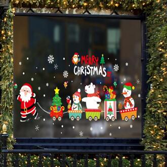 Creatieve Cartoon Muursticker Kerst Raamstickers Diy Decals Muurschilderingen Kerst Kerstman Huishoudelijke Xmas Nieuwjaar Decor