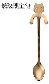 Creatieve Cartoon Rvs Kat Lepel Koffie Lange Steel Lepels Accessoires Keuken Thee Lepel Goud