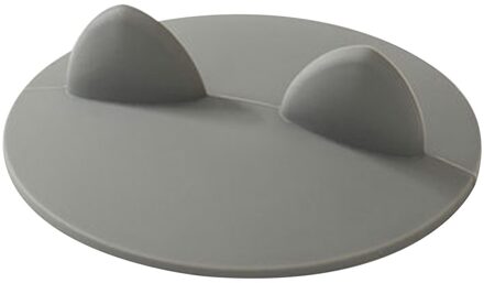 Creatieve Cup Cover Cartoon Kat Oor Stijl Silicone Lekvrij Koffie Mok Luchtdicht Cup Cover Seals Voor Glas Mokken Cup grijs