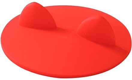 Creatieve Cup Cover Cartoon Kat Oor Stijl Silicone Lekvrij Koffie Mok Luchtdicht Cup Cover Seals Voor Glas Mokken Cup rood