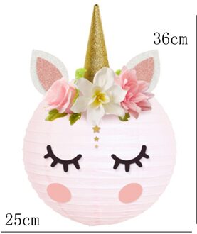 Creatieve Diy Eenhoorn Papier Lanternunicorn Kids Meisje Een 1st Verjaardag Party Rainbow Unicornion Thema Party Baby Shower Fluorescentie Geel