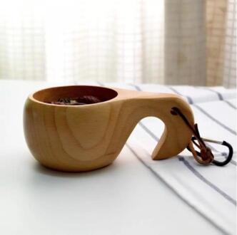 Creatieve Draagbare Hout Koffie Mok Rubber Houten Thee Melk Kopjes Water Drinken Mokken Drinkware Handgemaakte Sap Citroen Theekopje D 16x9x6.5cm
