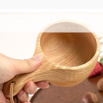 Creatieve Draagbare Hout Koffie Mok Rubber Houten Thee Melk Kopjes Water Drinken Mokken Drinkware Handgemaakte Sap Citroen Theekopje E 18x10.5x6cm