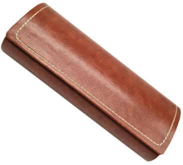 Creatieve Draagbare Zipper Bril Clam Shell Zonnebril Hard Case Protector Box bruin