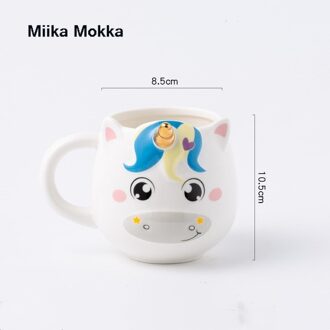 Creatieve Eenhoorn Mok Keramiek Mok Water Cup Craft Leuke Drie-Dimensionale Regenboog Koffiekopje Melk Cup En Mok voor Meisje blauw