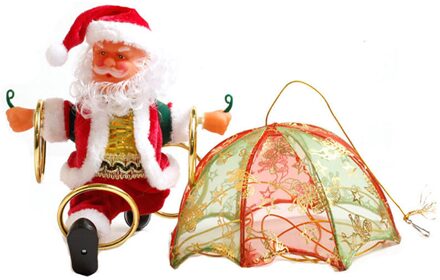 Creatieve Elektrische Kerst Speelgoed Parachute Kerstman Speelgoed Voor Kinderen Elektrische Kerst Zal Turn Hoelahoep Santa 108
