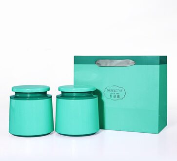 Creatieve En Eenvoudige Thee Caddy 250G Blik Kan Geschenkdoos Huishouden Spiraal Verzegelde Opslag Lege Kan blauw gift doos
