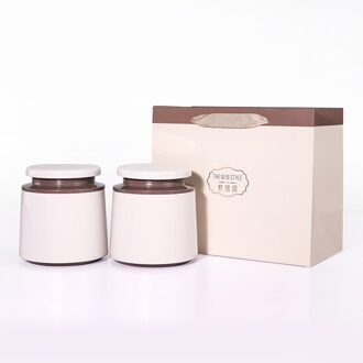 Creatieve En Eenvoudige Thee Caddy 250G Blik Kan Geschenkdoos Huishouden Spiraal Verzegelde Opslag Lege Kan wit gift doos