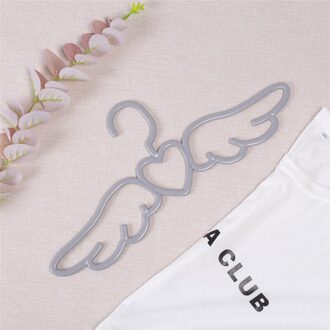 Creatieve Engelenvleugels Vorm Traceless Antislip Hanger Multifunctionele Plastic Sjaal Tie Droogrek Home Hotel Opslag grijs
