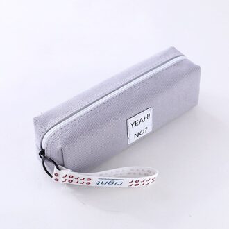 Creatieve Etui Gevallen Eenvoudig Stijl Rits Zakken Pen Houders Schoolbenodigdheden Briefpapier Kantoor Voor Jongens Of Meisjes grijs