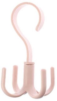 Creatieve Gedraaid Haak Thuis Opslag Hanger Deur Haak Keuken Haken 360 Graden Gedraaid Haken Bespaar Ruimte Opslag Muur Hanger Haak four-claw roze