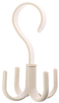 Creatieve Gedraaid Haak Thuis Opslag Hanger Deur Haak Keuken Haken 360 Graden Gedraaid Haken Bespaar Ruimte Opslag Muur Hanger Haak four-claw wit