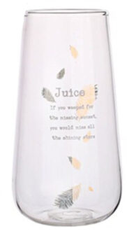 Creatieve Glas Mok Vergulde Brief Cup Ochtend Melk Thee Koffie Water Cup Kristal Transparante Tall Mokken Drinkware Paar tall leaf