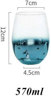 Creatieve Glas Water Cup Star Sky Wishing Cup Fancy Meisje Favoriete Melk Sap Ei Thee Hittebestendige Wijn Cup groen