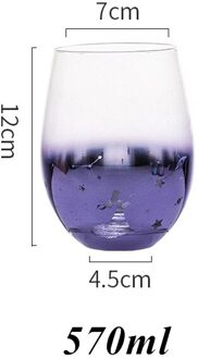 Creatieve Glas Water Cup Star Sky Wishing Cup Fancy Meisje Favoriete Melk Sap Ei Thee Hittebestendige Wijn Cup Paars