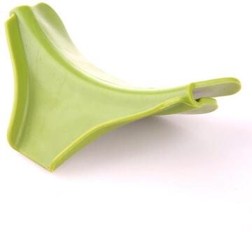 Creatieve Groene Siliconen Anti-spill Siliconen Slip Op Giet Soep Uitloop Trechter Voor Potten Pannen En Kommen En Keuken gadget Tool