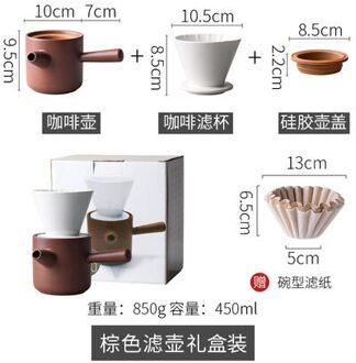 Creatieve hand koffie pot van keramiek filter koffiefilter cup pak huishouden draagbare apparaten bruin