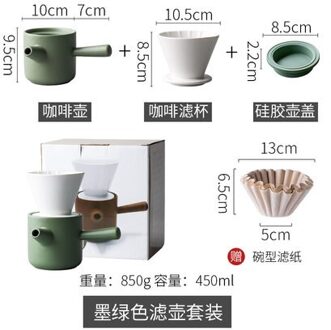 Creatieve hand koffie pot van keramiek filter koffiefilter cup pak huishouden draagbare apparaten groen