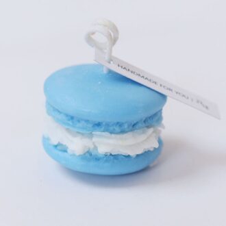 Creatieve Handgemaakte Wax Kleine Macarons Geurkaarsen Leuke Verjaardag Met Hand Schieten Props Slaapkamer Decoratie Party blauw