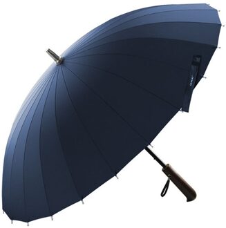 Creatieve Handvat 24K Sterke Winddicht Business Paraplu Regen Vrouwen Lange Golf Glasvezel Familie Mannen Paraplu Paraguas Blauw