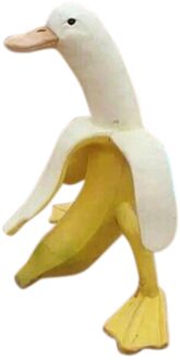 Creatieve Hars Kleine Gele Eend Pop Banaan Eend Model Home Decoratie Mini Eend Speelgoed Tuinieren Decoratie Hanger
